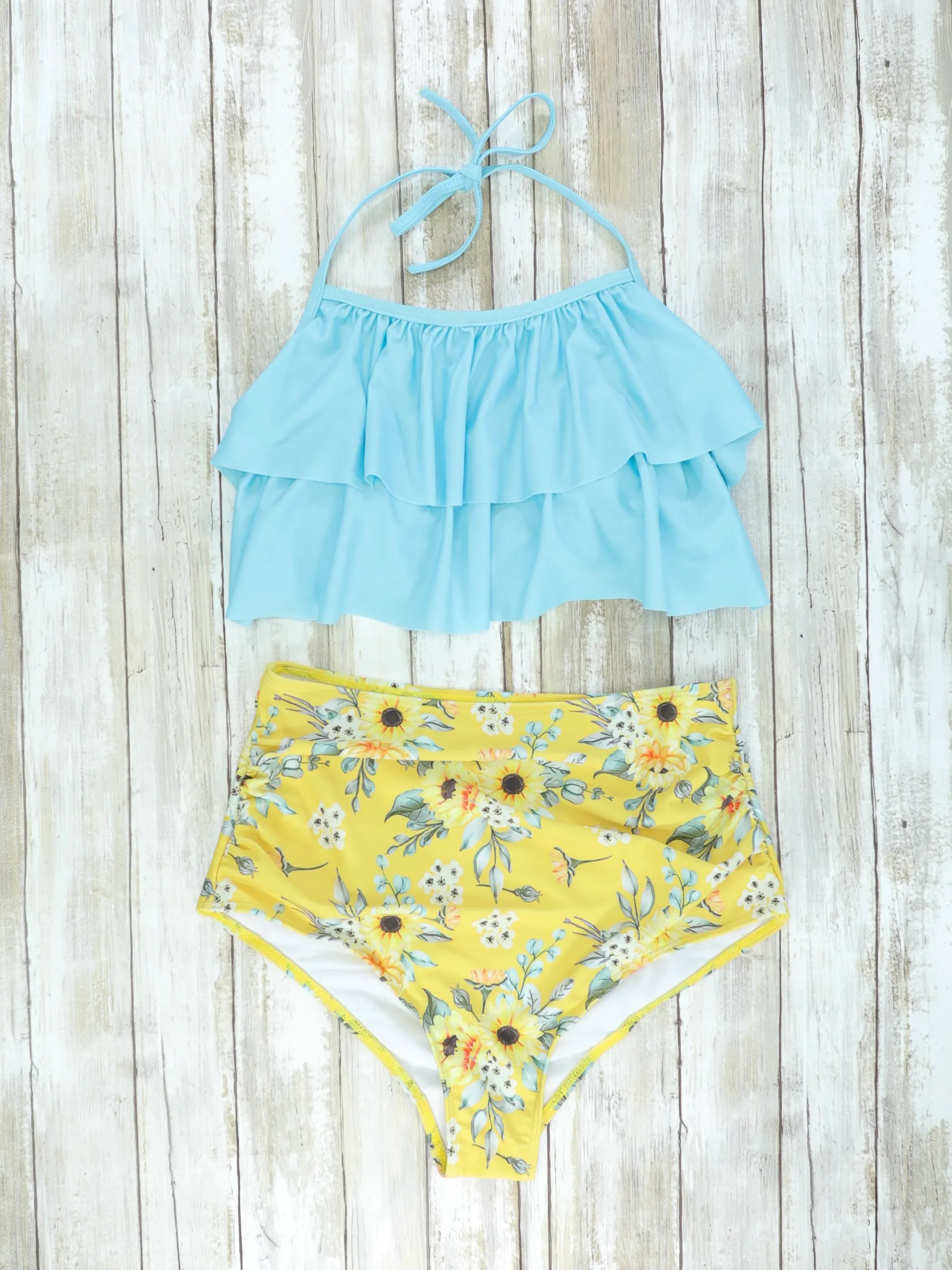 Mom & Me Sunflower Ruffle Swimsuit