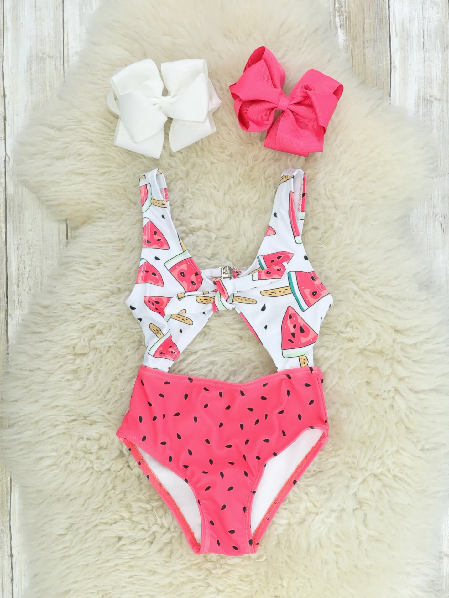 Mom & Me Watermelon Knot One Piece Swimsuit