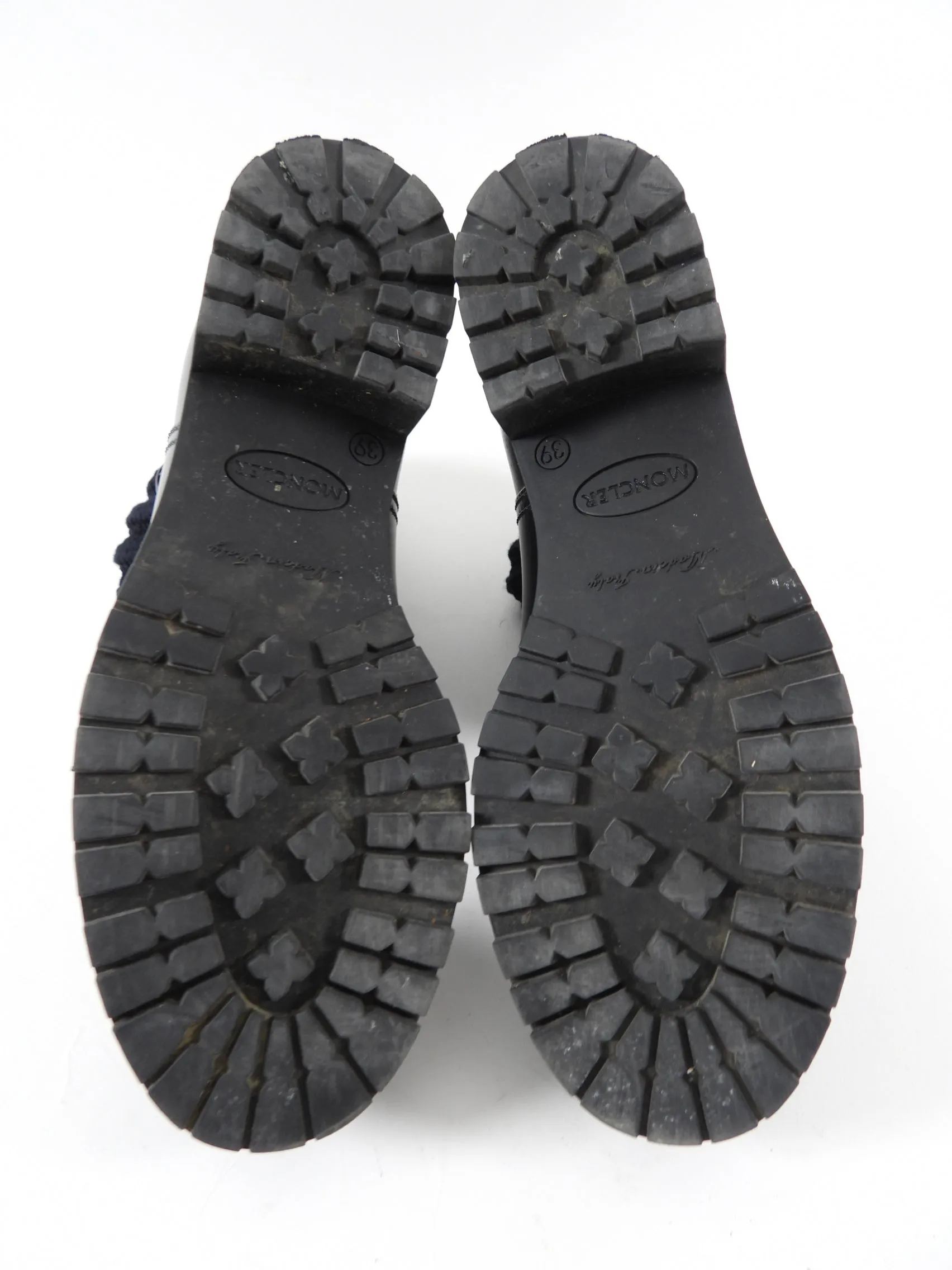 Moncler Black Rubber Rain Boot with Knit Tops - 8
