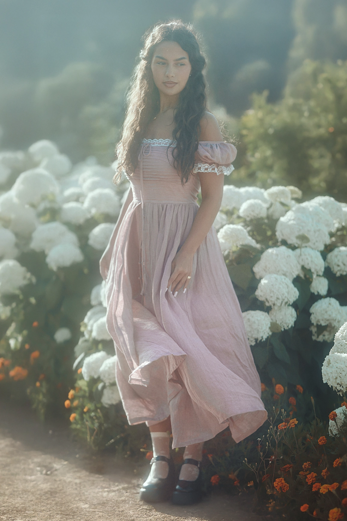 Everyday Urban Style Monet Haze 26 | Fairy layered Linen Dress with pintucks