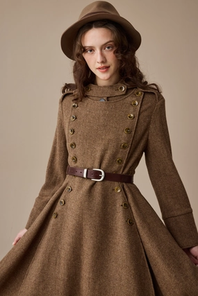 Monica 31 | 100% Wool  Double Breasted Coat WaterRepellent Surface Monica 31 | 100% Wool  Double Breasted Coat Lounge Vibes