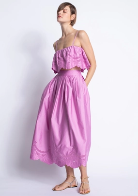 Mora Embroidered Skirt Fashionable Fit Relaxed Wear Bonded Seam Technology Mora Embroidered Skirt