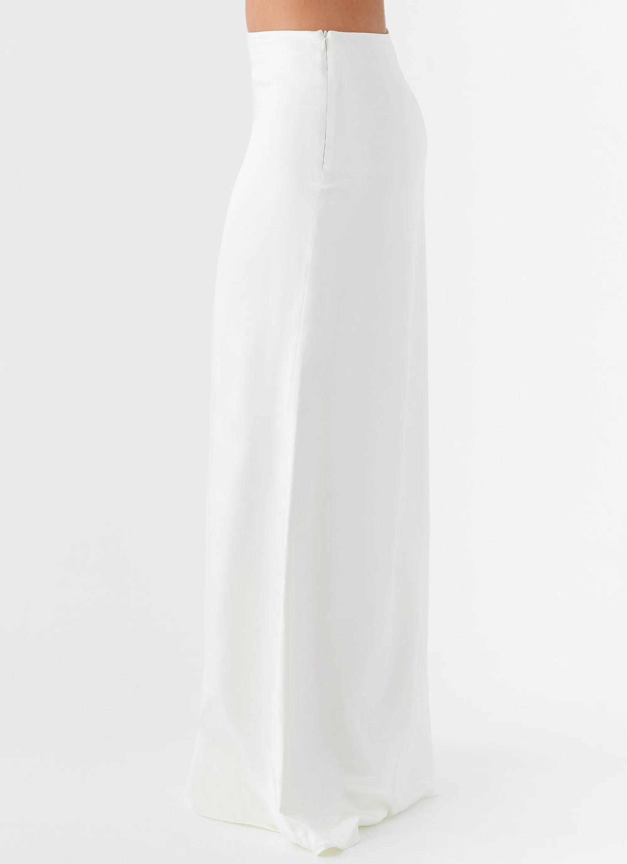 Morgan Low Rise Maxi Skirt - Ivory Perfect Layer