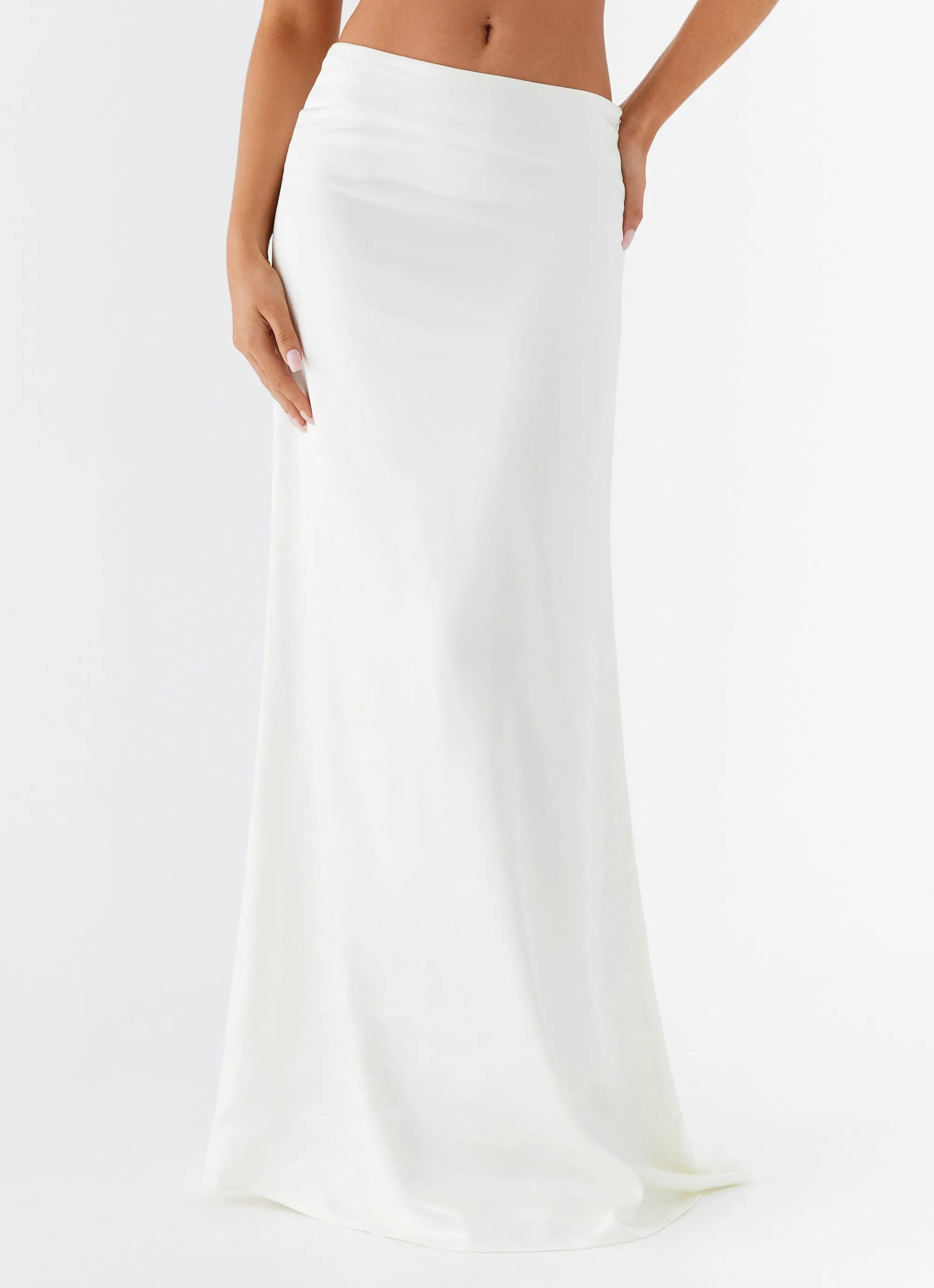 Morgan Low Rise Maxi Skirt - Ivory Sporty Appeal