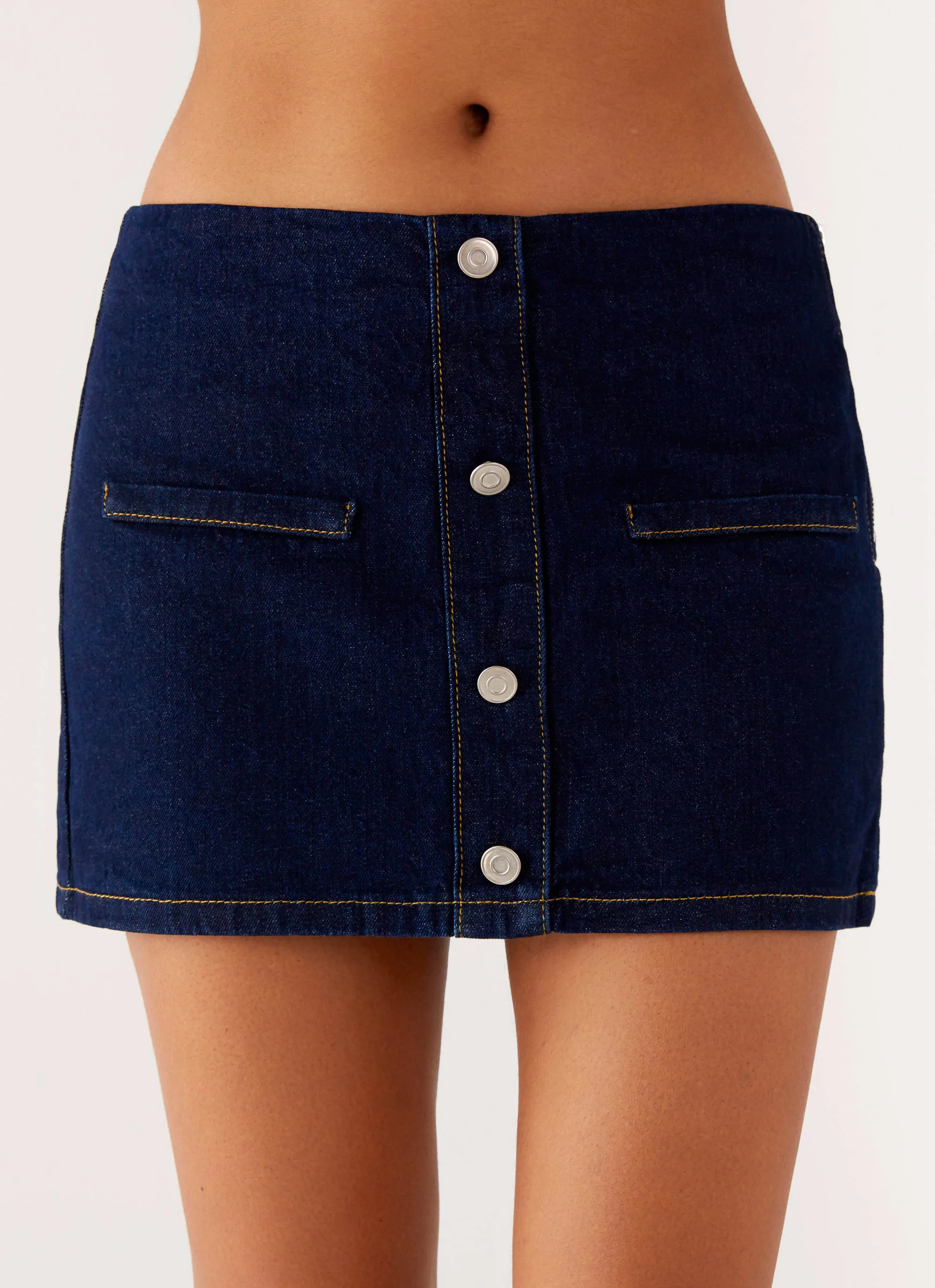 Packable Fit Morrison Denim Mini Skirt - Indigo