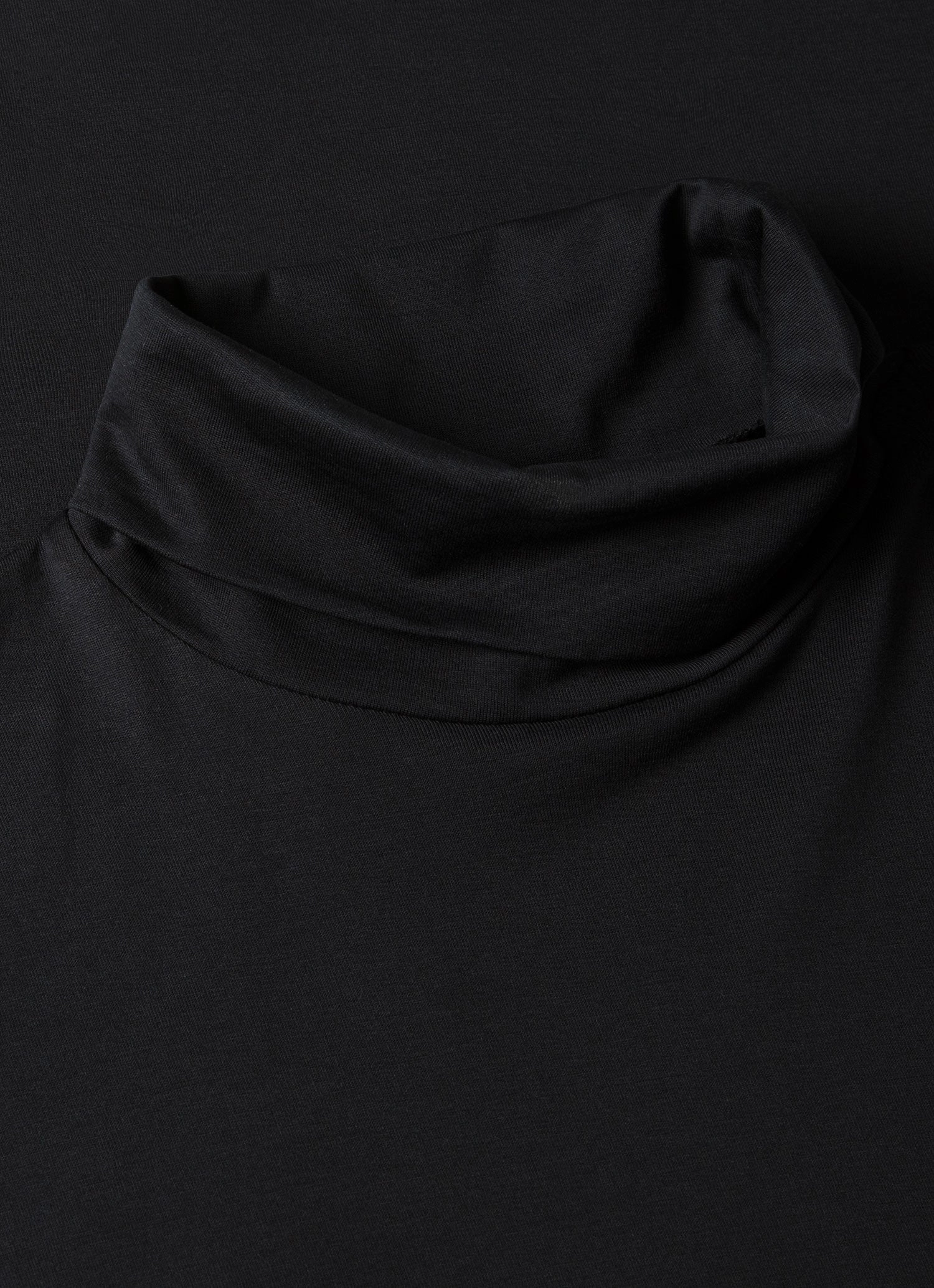 Men's Long Sleeve Roll Neck in Black Cool and Relaxed