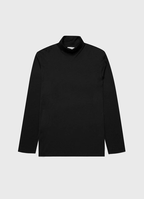 motorcycle gear Men's Long Sleeve Roll Neck in Black StretchReinforcedArmholes Men's Long Sleeve Roll Neck in Black