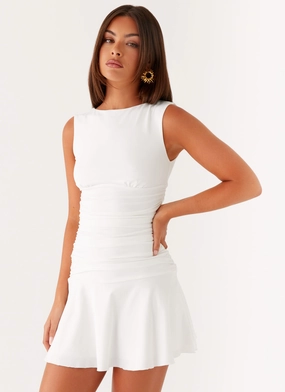 Movement Friendly Kelda Mini Dress - White Movement Friendly Kelda Mini Dress - White Light Fabric
