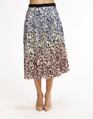 Multi Color Lace Skirt Lillian Shirred Panels Multi Color Lace Skirt Lillian Reimagined Classic