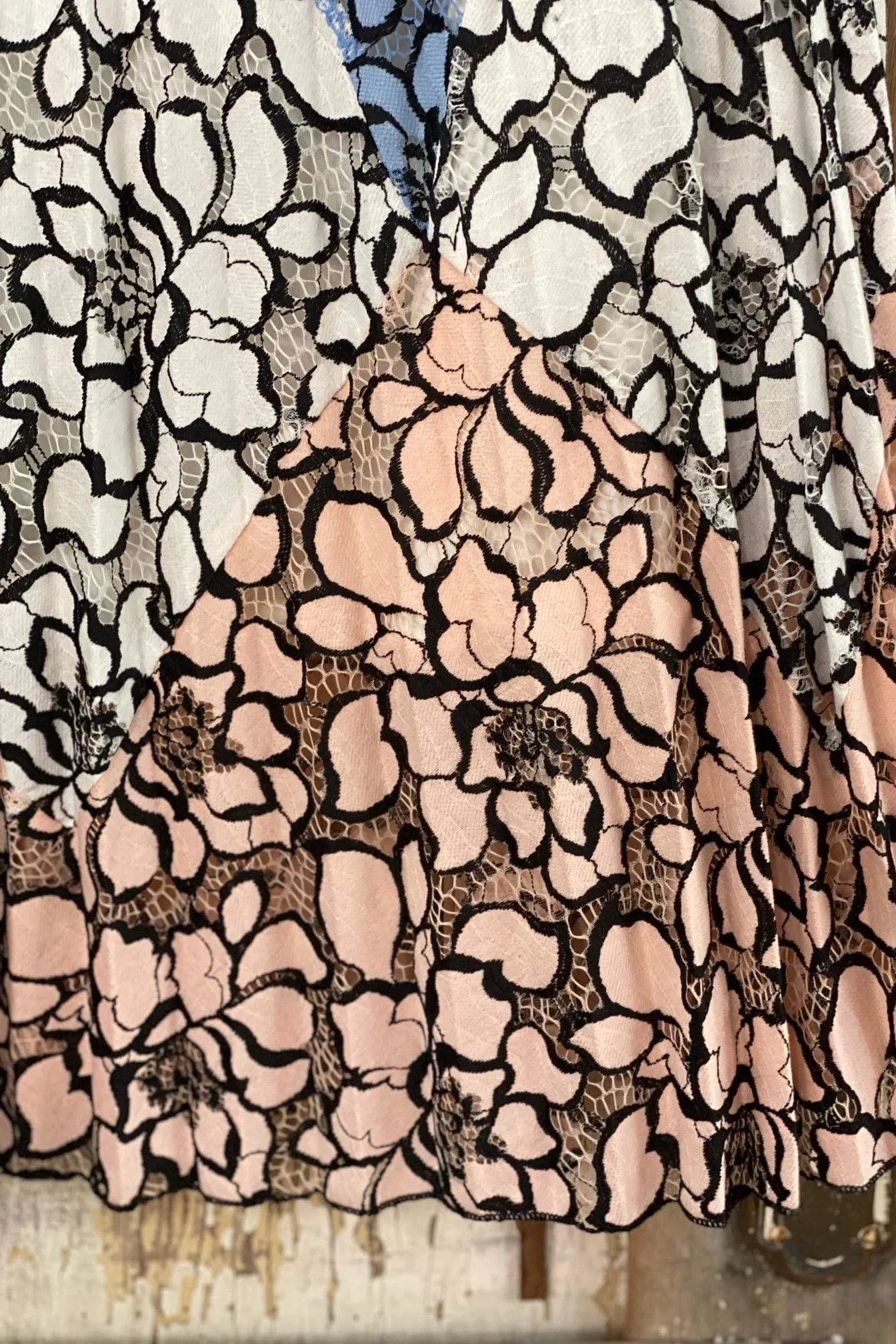 Flexible Knit Multi Color Lace Skirt Lillian