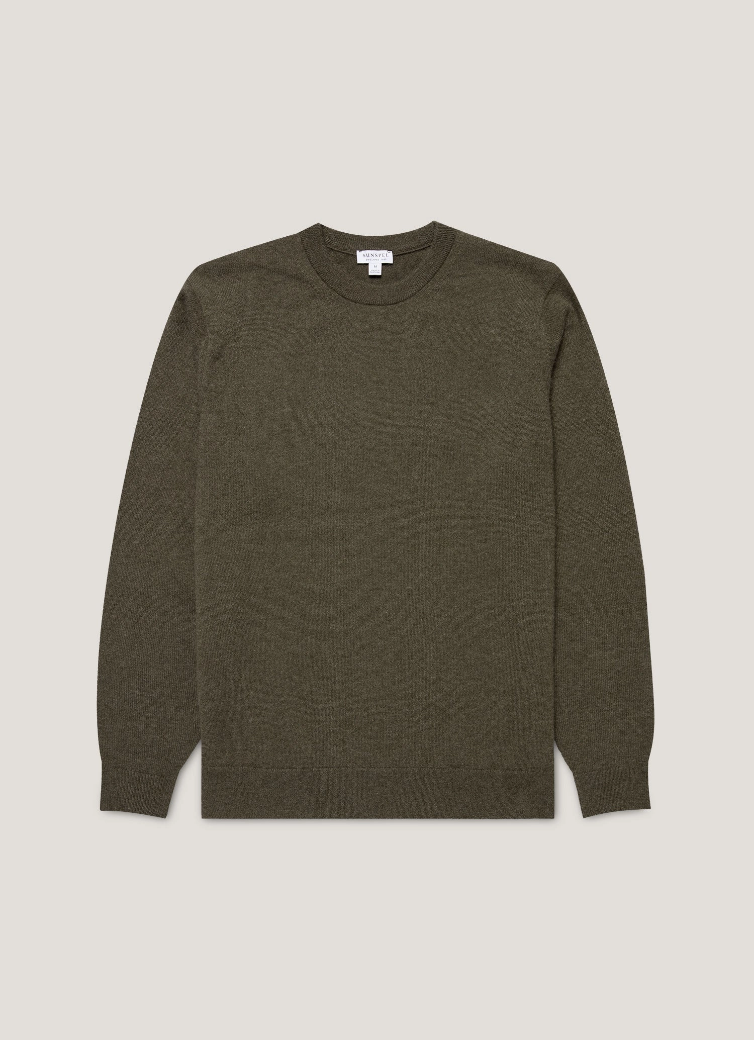 Chic Outfit Men's Cashmere Crew Neck Jumper in Khaki