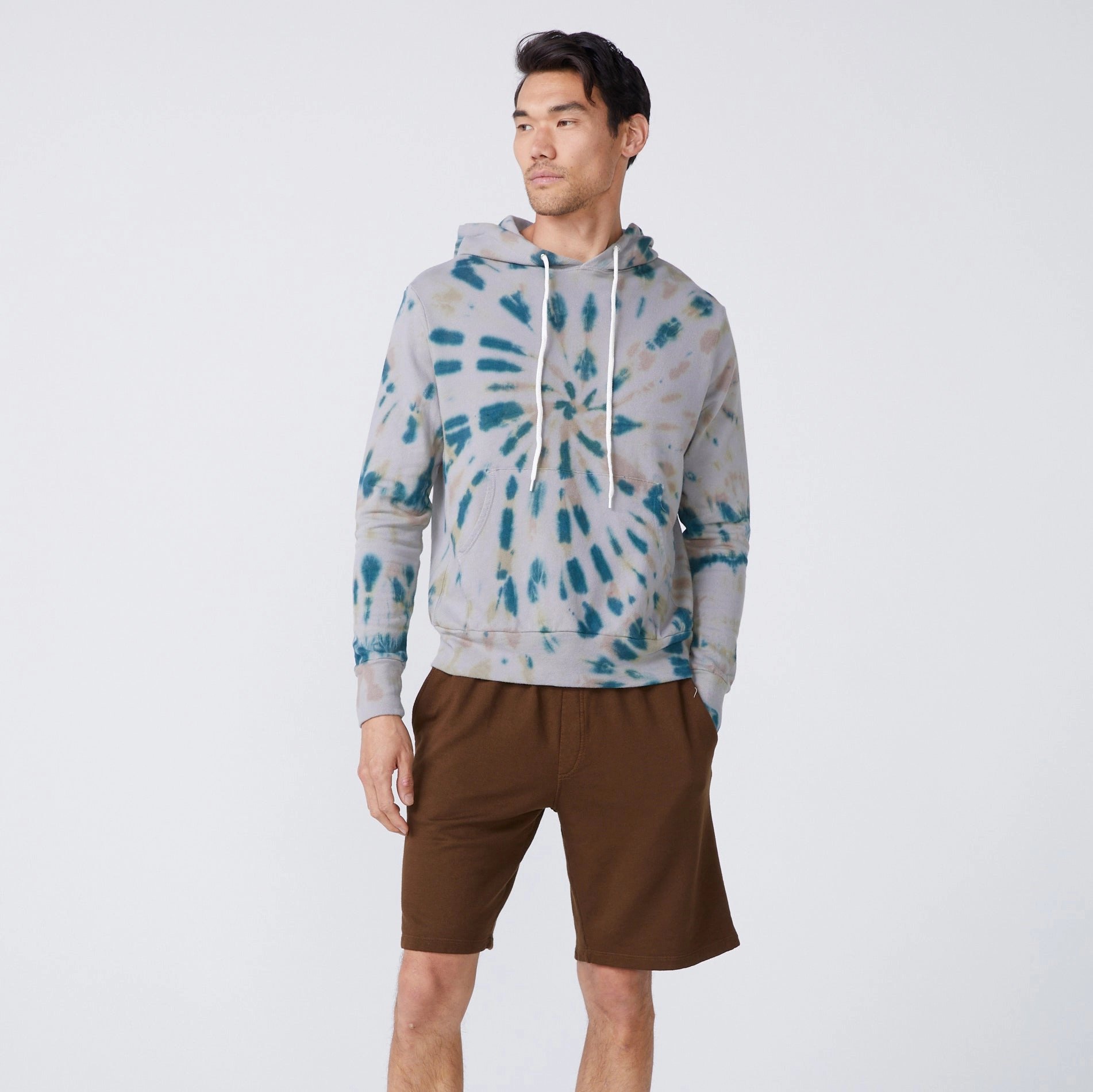 Kaleidoscope Tie Dye Slouchy Pullover Hoody NonChafing Fabric DoubleLayeredCollar