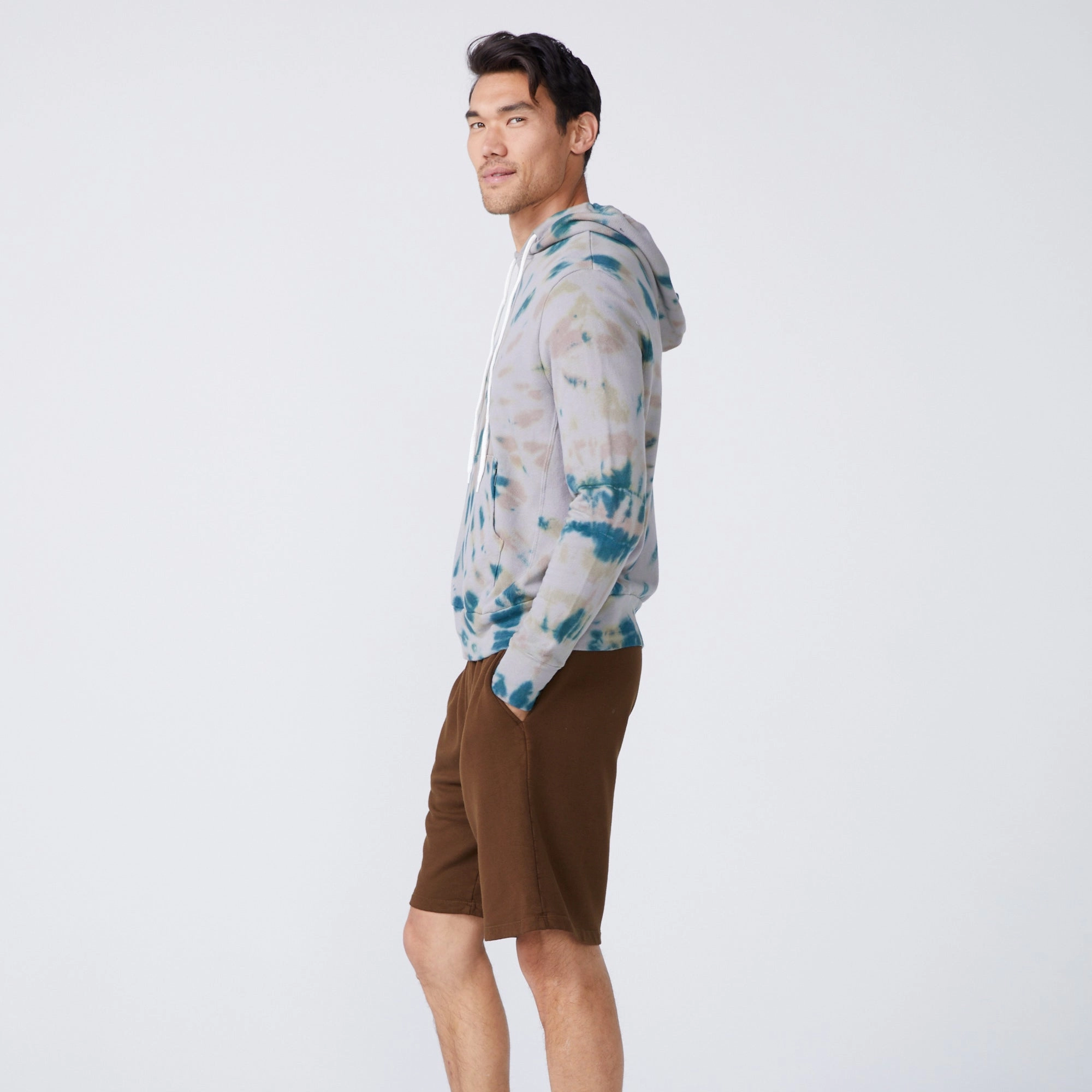 Kaleidoscope Tie Dye Slouchy Pullover Hoody Durable Weave Reinforced Shoulder Seams