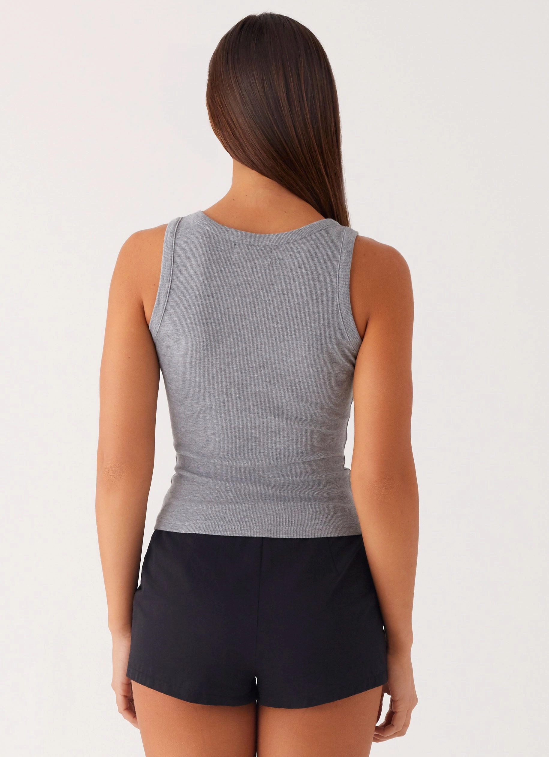 Interlock Stitching YarnDyeStripe Oblivion Tank Top - Grey