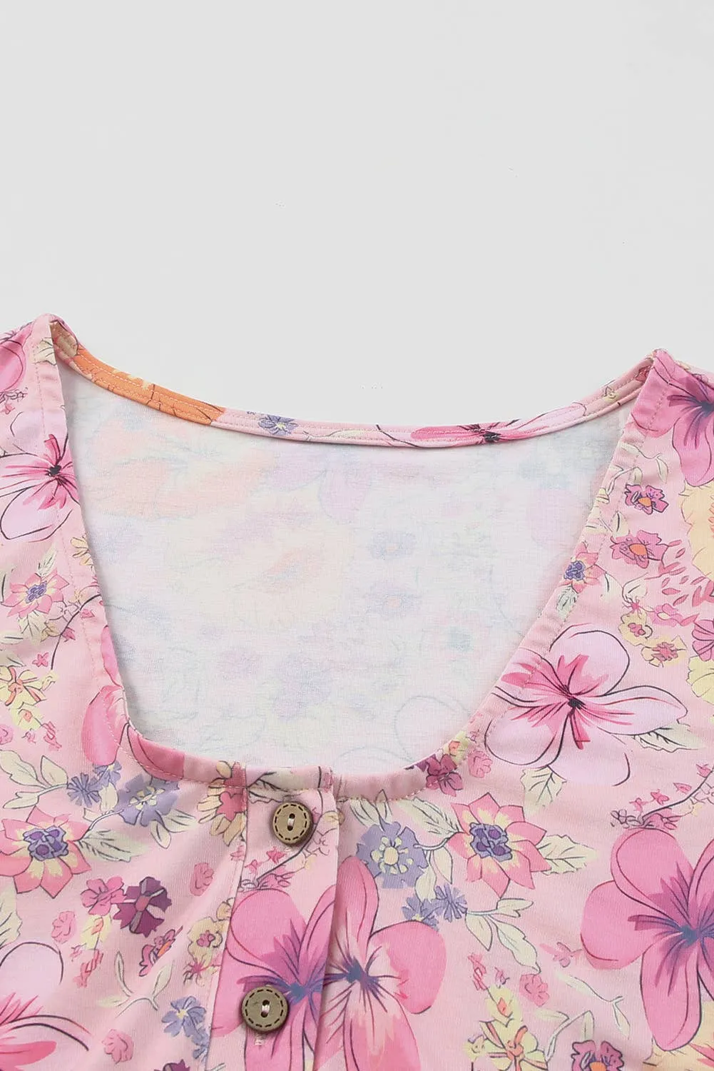 Multicolor Hibiscus Floral Print Ruffle Mini Dress