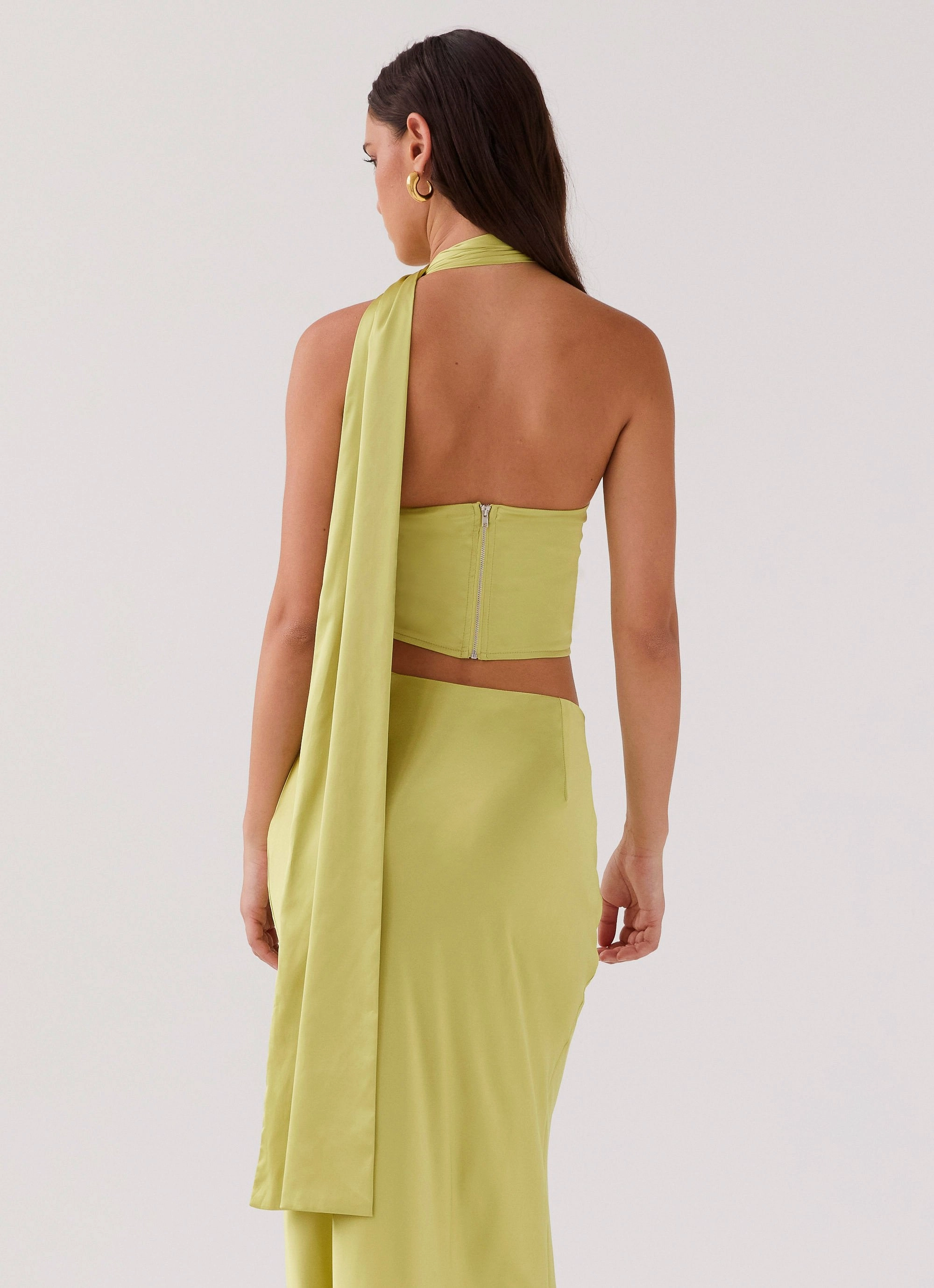 Soft Cotton Stain Resistant Treatment Josefina Scarf Top - Chartreuse