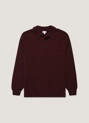 MultiPly Knit Construction Men's Lambswool Polo Shirt in Bakelite Twist Men's Lambswool Polo Shirt in Bakelite Twist Soft Shirt