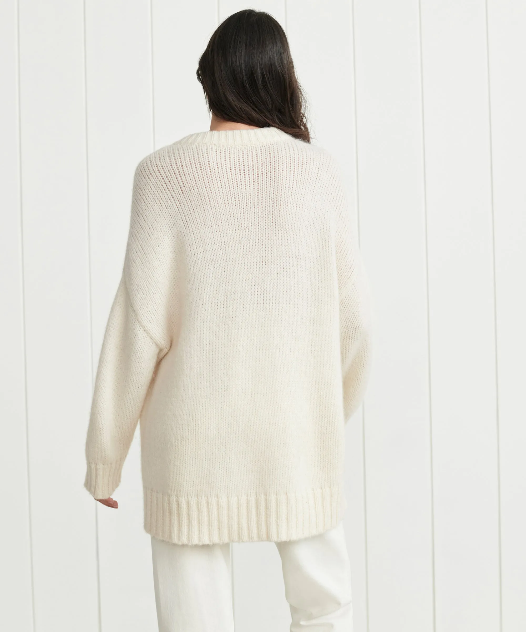 Stylish Look Alpaca Cocoon Crewneck