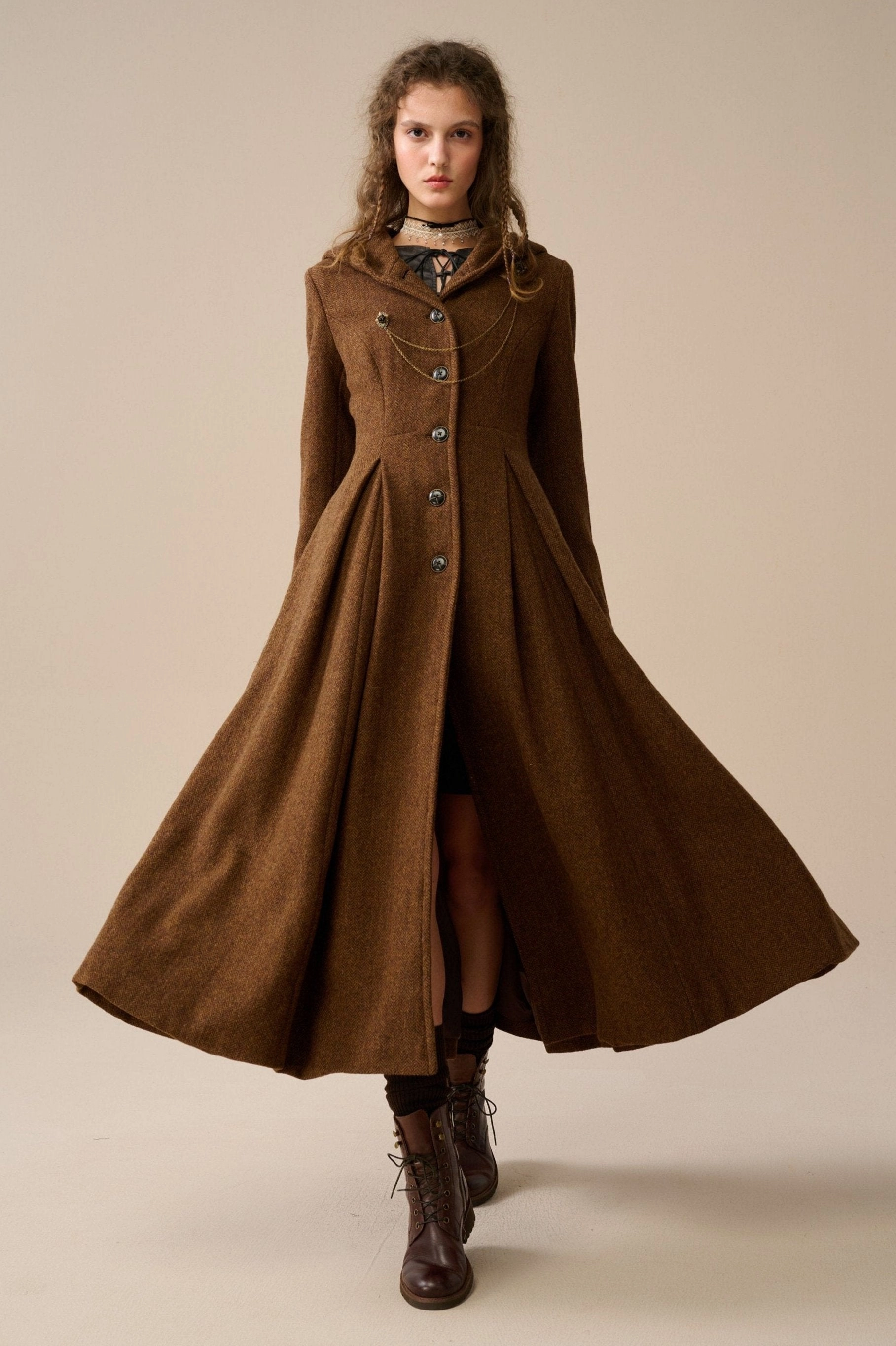 My Fair Lady 26 | Hooded Wool Coat Mature Glam Chic Silhouette