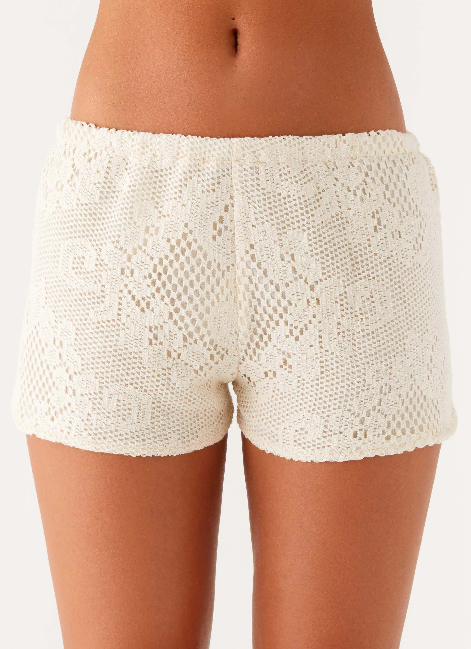 Nada Mini Shorts - Ivory Abrasion Resistant Surface