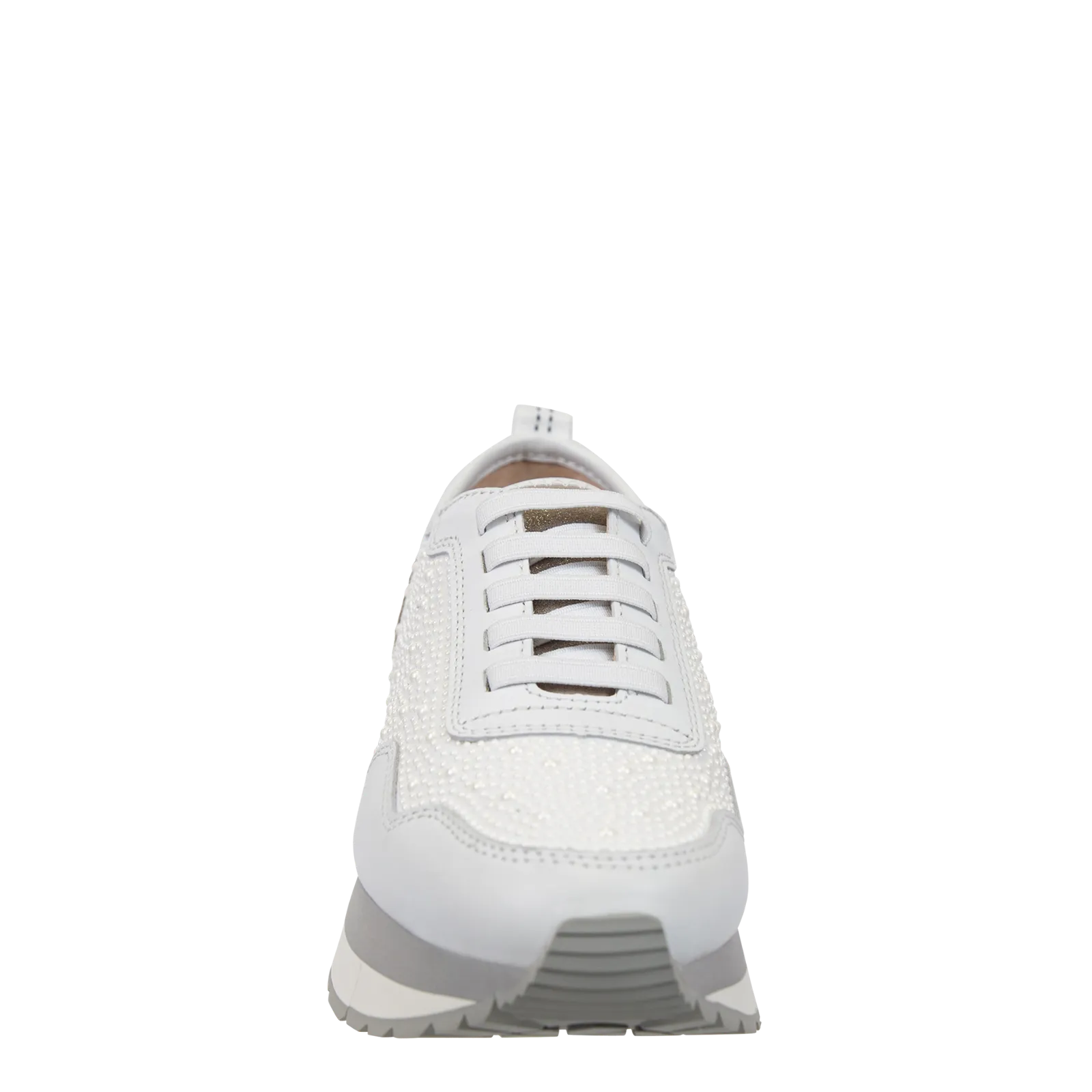 NAKED FEET - KINETIC in WHITE PEARL Platform Sneakers