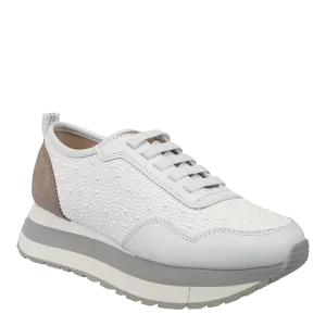 NAKED FEET - KINETIC in WHITE PEARL Platform Sneakers