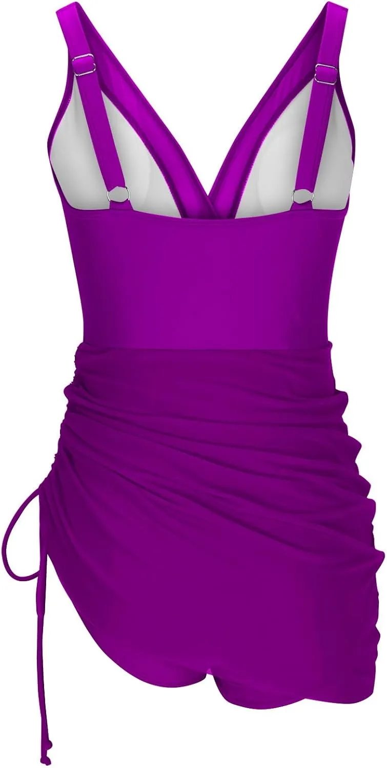 NATHGAM One Piece Swimsuit Women Tummy Control Swimsuits One Piece High Waisted Bathing Suit Drawstring Slimming Swimwear