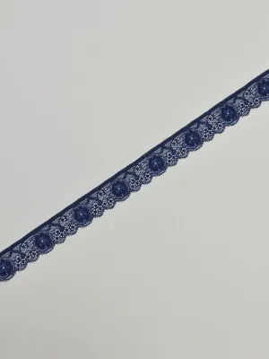 Navy 1" Wide Stretch Lace