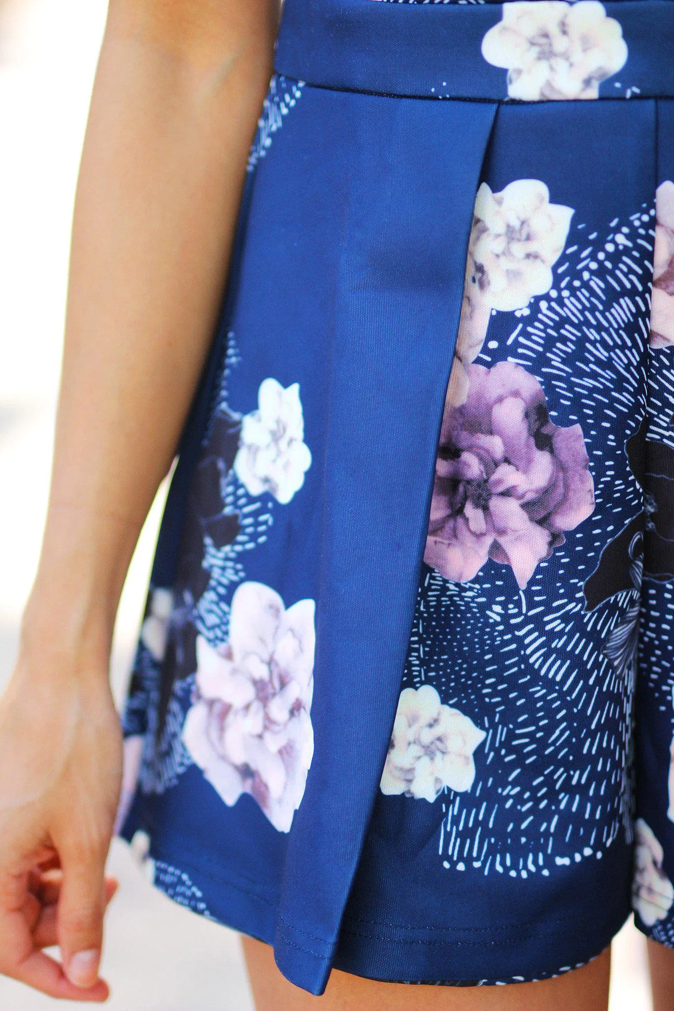 Navy Floral Romper