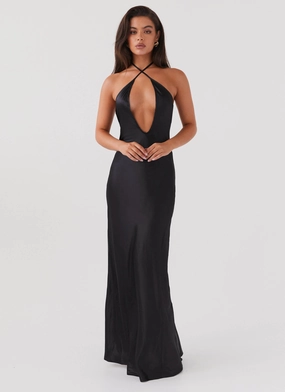 Navy Hue Noir Symphony Maxi Dress - Black Youthful Style All-Purpose Wear Noir Symphony Maxi Dress - Black