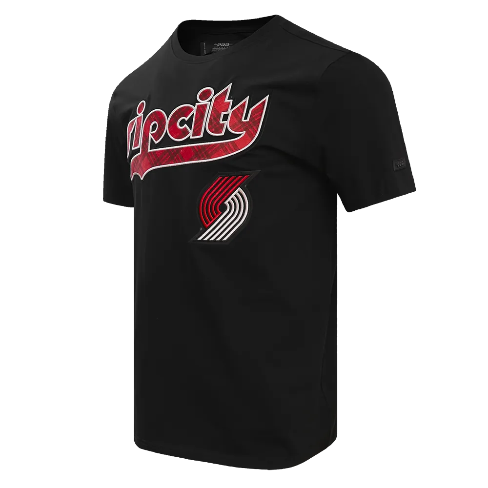 NBA PORTLAND TRAIL BLAZERS MEN'S CHEST TEE (BLACK)