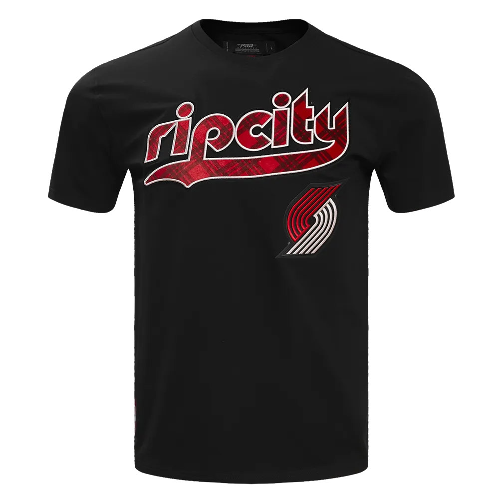 NBA PORTLAND TRAIL BLAZERS MEN'S CHEST TEE (BLACK)