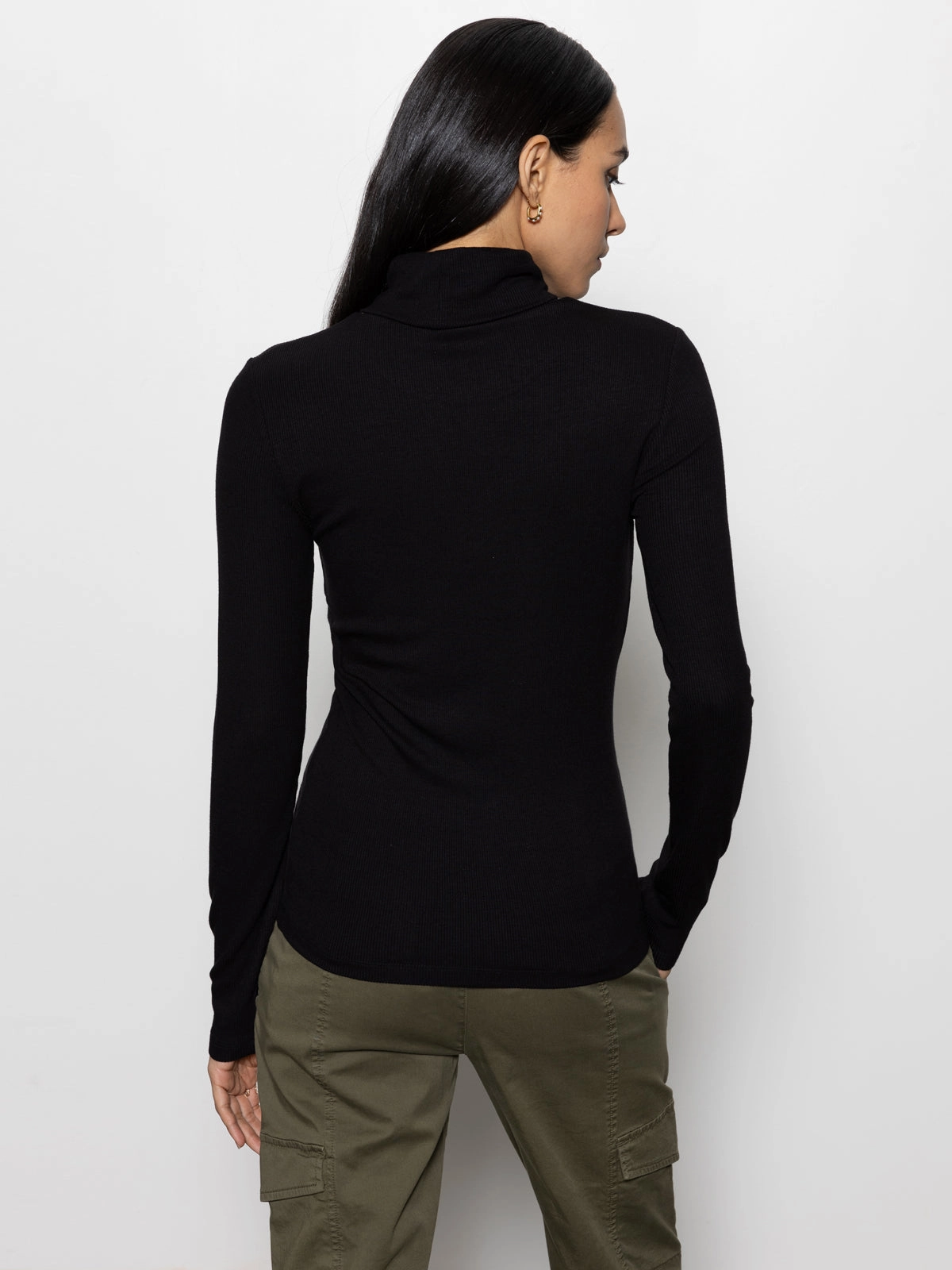 Layer Option Thermal Air Pocket Essential Turtleneck Top Black