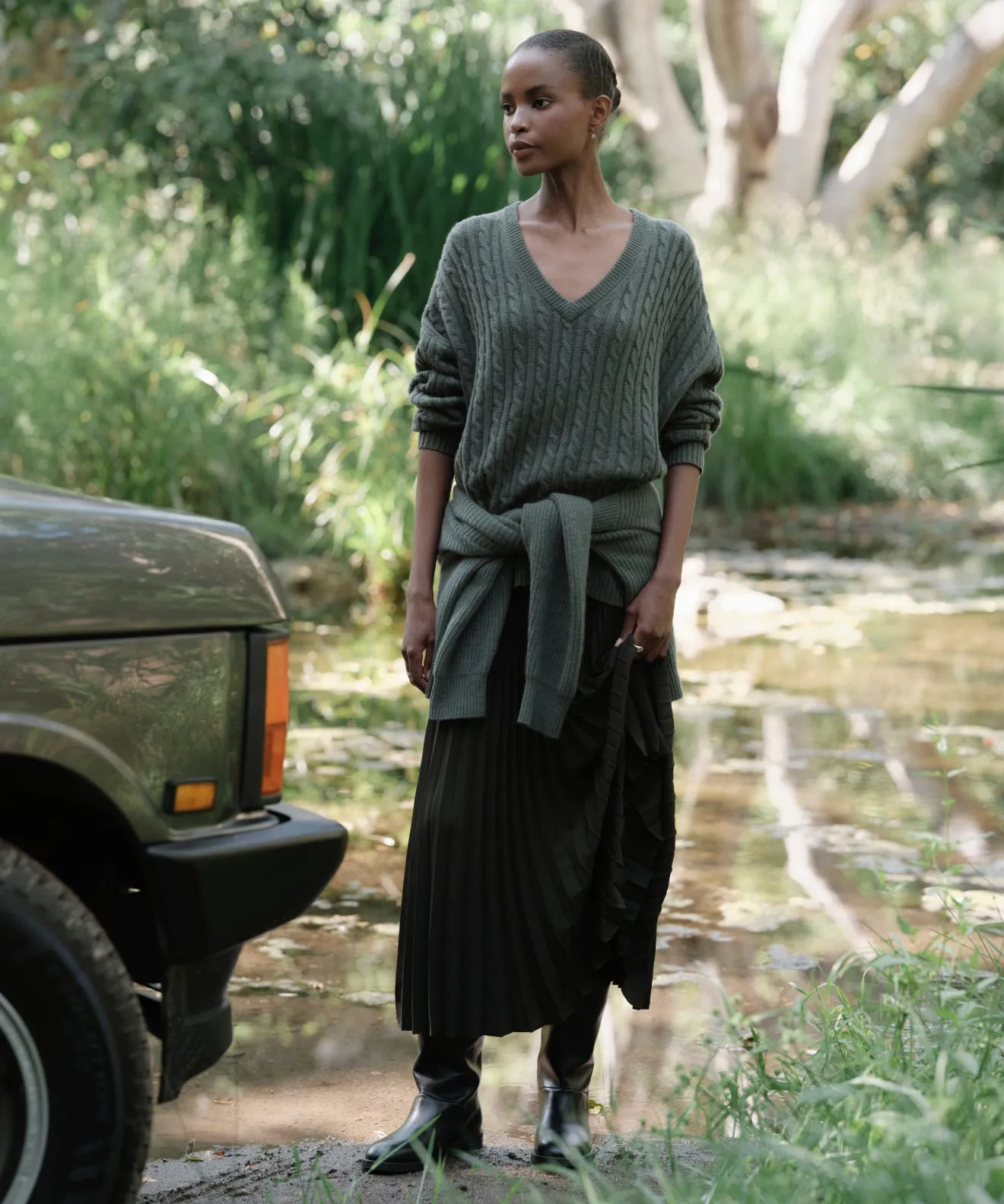 Tear Resistant Reinforcement Nell V-Neck Sweater