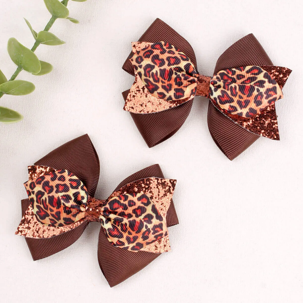 Neon Color Leopard Stars Hair Bows