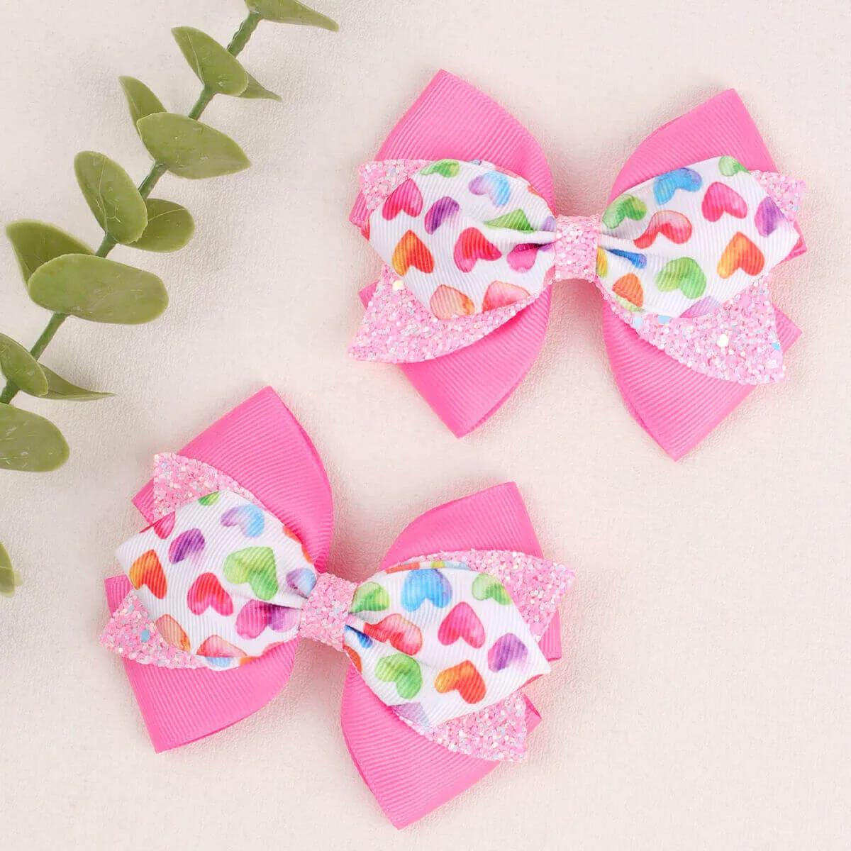 Neon Color Leopard Stars Hair Bows