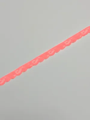 Neon Peach 7/8" Wide Stretch Lace