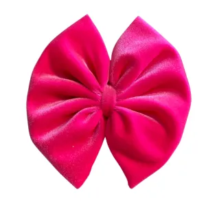 Neon Pink Velvet Bow