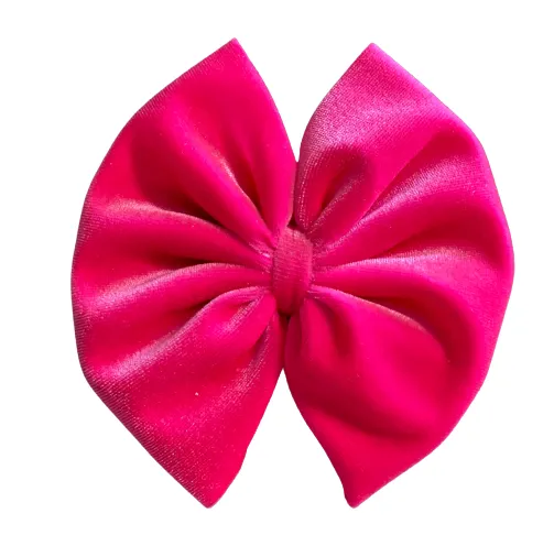 Neon Pink Velvet Bow
