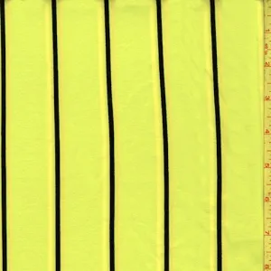 Neon Yellow Stripe Double Brushed Jersey Knit Fabric