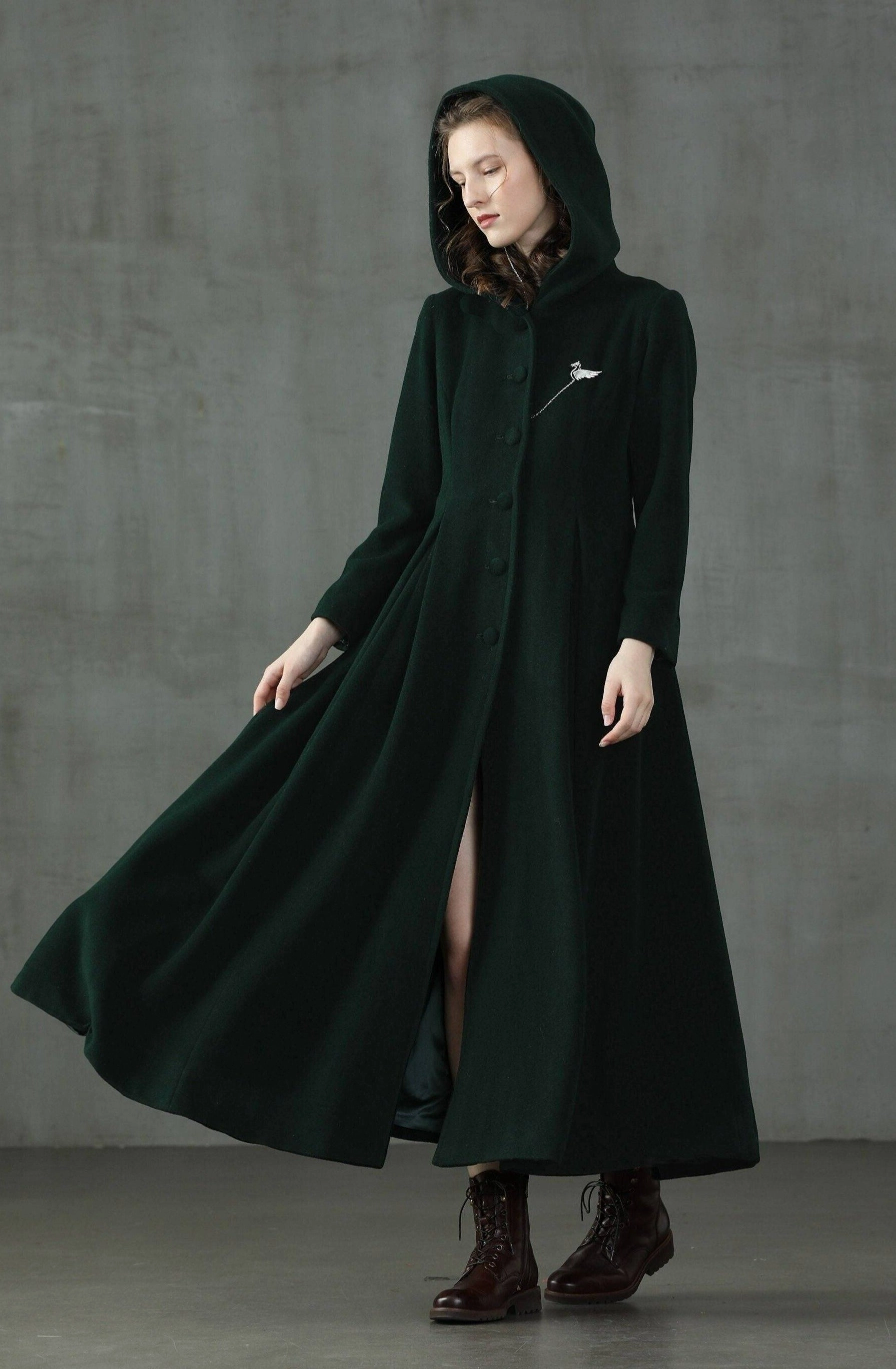Solid-color My Fair Lady 26 | Hooded Wool Coat