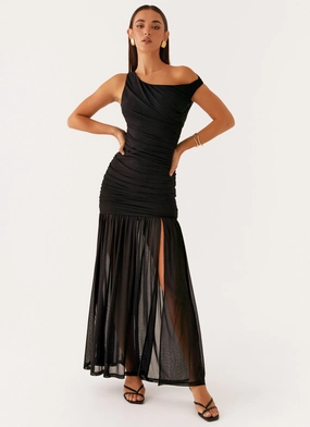 Neutral Tones Pavilion Maxi Dress - Black Cool Undertone retro-style Pavilion Maxi Dress - Black