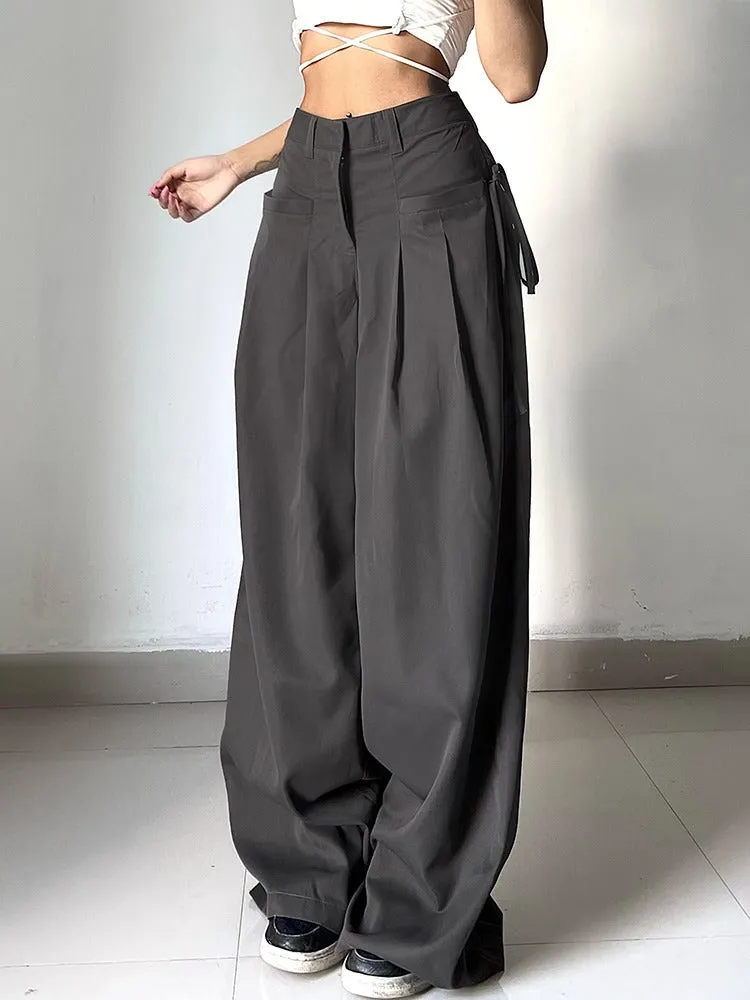 New Orleans High Waist Wide Leg Pleated Trousers