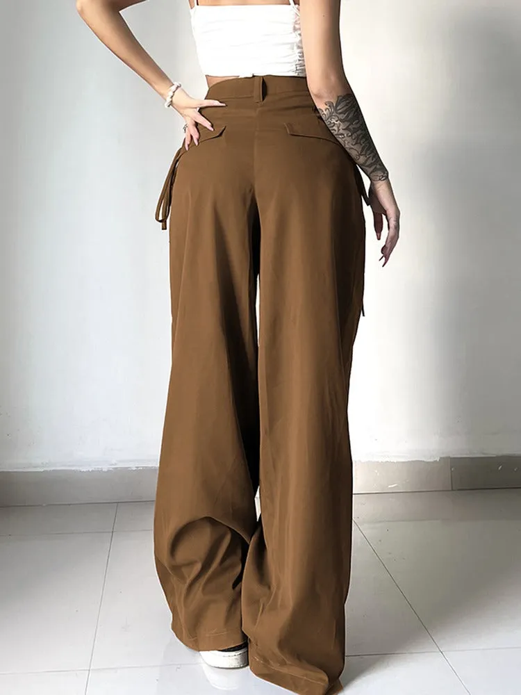 New Orleans High Waist Wide Leg Pleated Trousers
