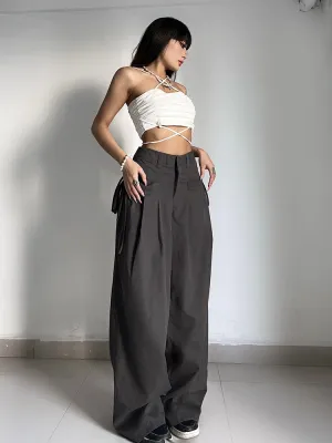 New Orleans High Waist Wide Leg Pleated Trousers