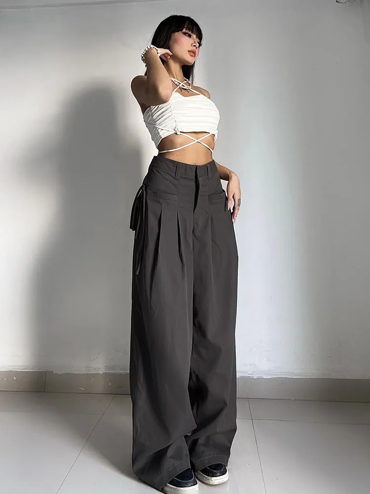 New Orleans High Waist Wide Leg Pleated Trousers