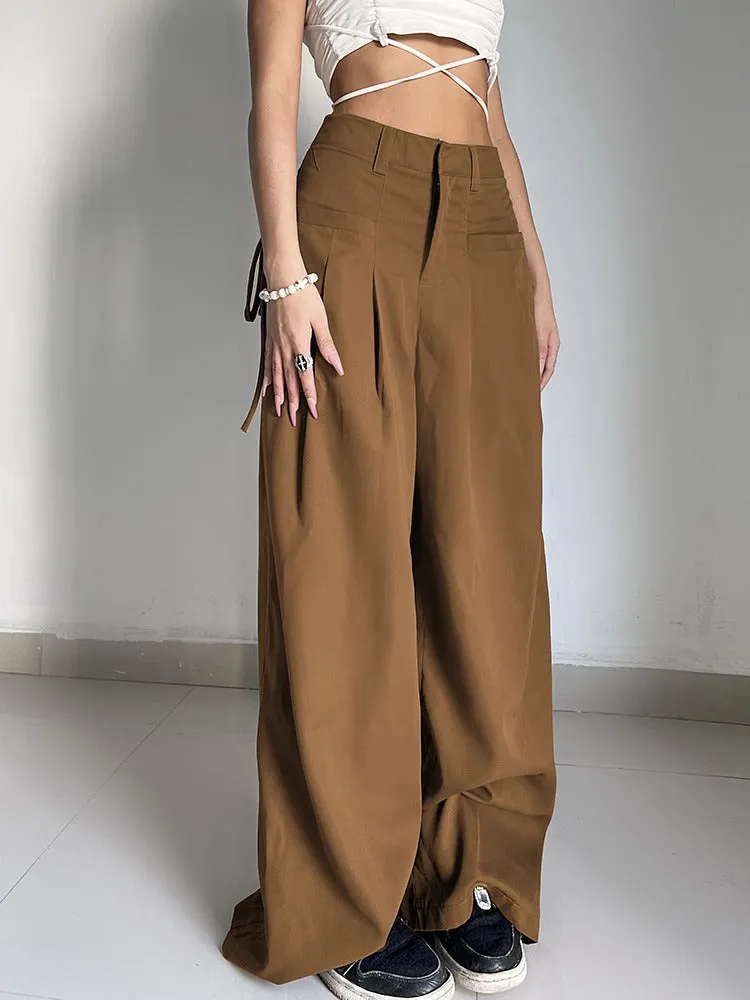 New Orleans High Waist Wide Leg Pleated Trousers