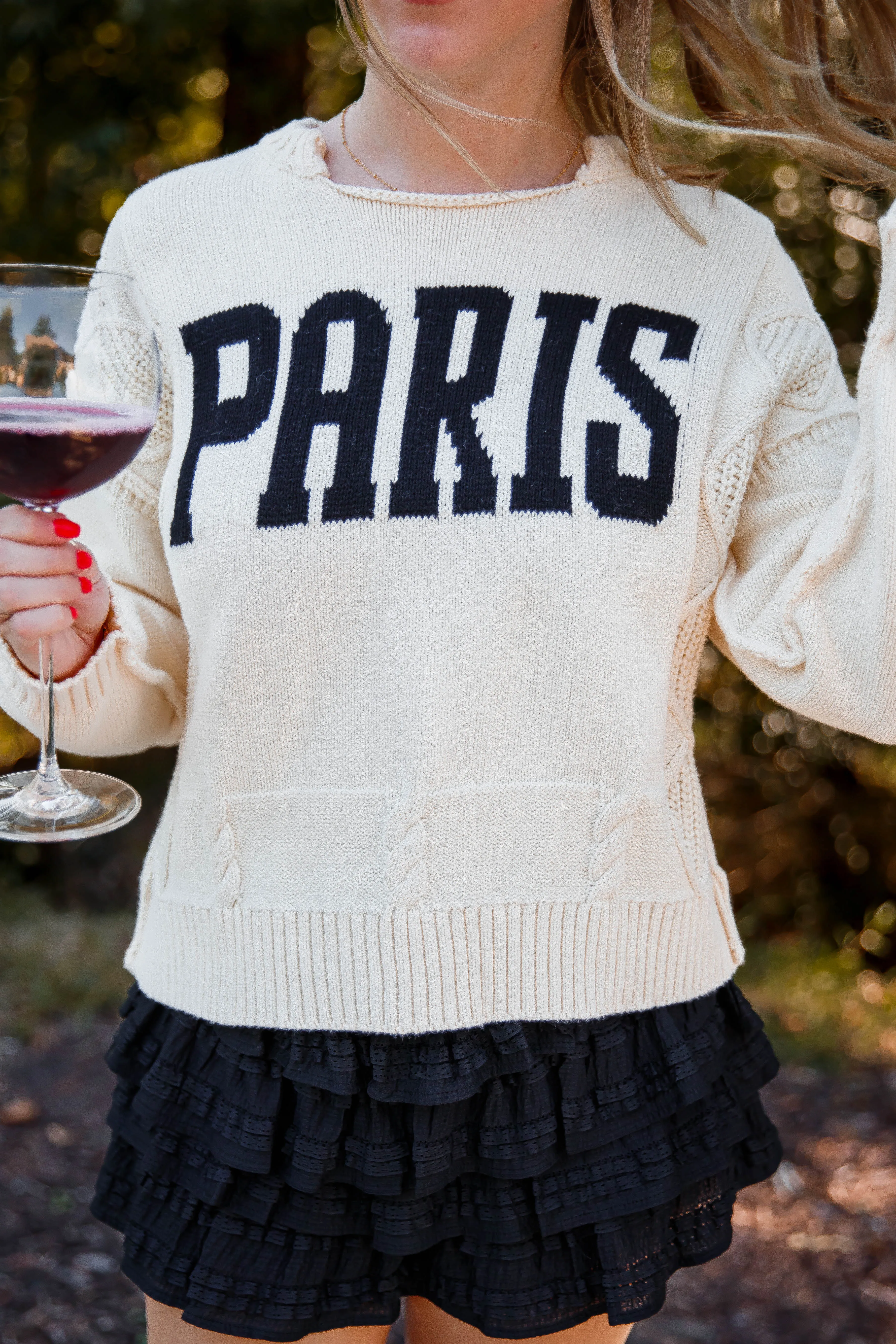 Stretch Weave Construction New Romance In The City Sweater-Paris