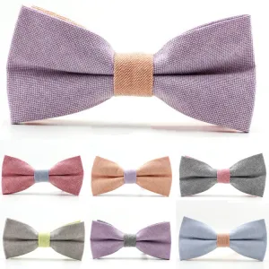 Newest men bowtie neck tie cotton wedding bow ties butterfly cravat neck tie solid color accessories