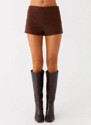 Nia Micro Short - Chocolate AntiPilling Finish Nia Micro Short - Chocolate Structured fabric Sustainable Fabric